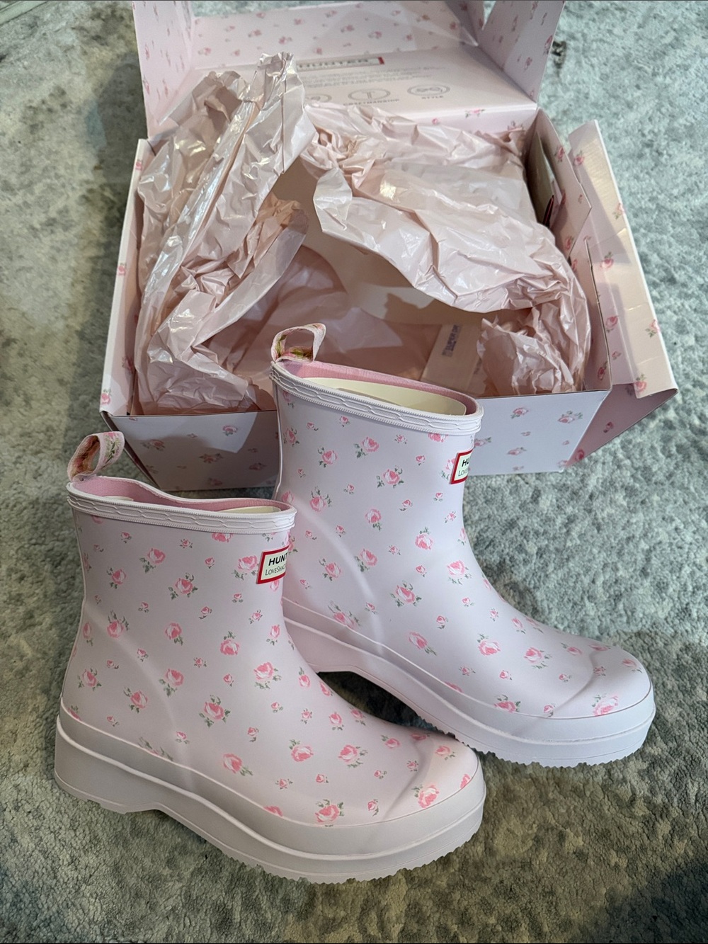 HUNTER X LOVESHACKFANCY WOMENS PLAY SHORT RAIN BOOT